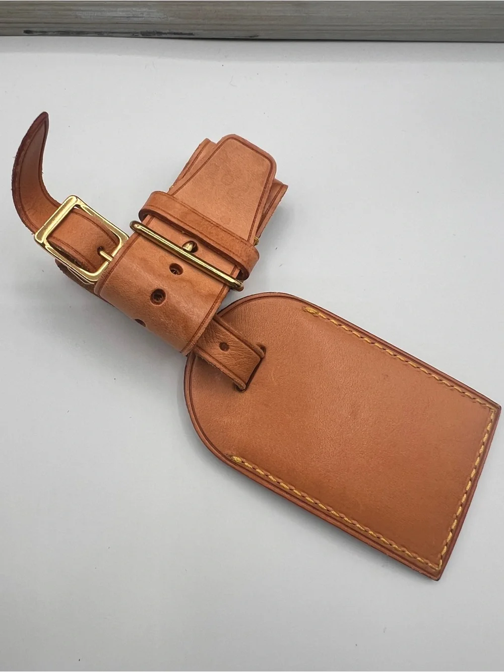 Louis Vuitton Vachetta Luggage Tag and Poignett (Handle Strap)